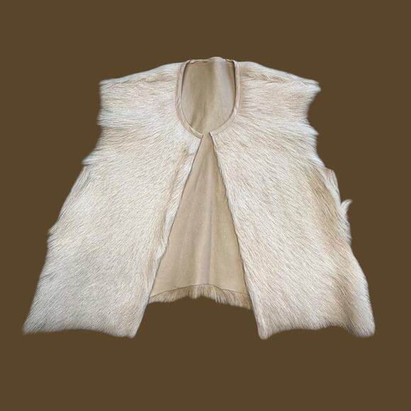 Mason Silk Lined Goat Fur Vest Blonde XS - Picture 4 of 9